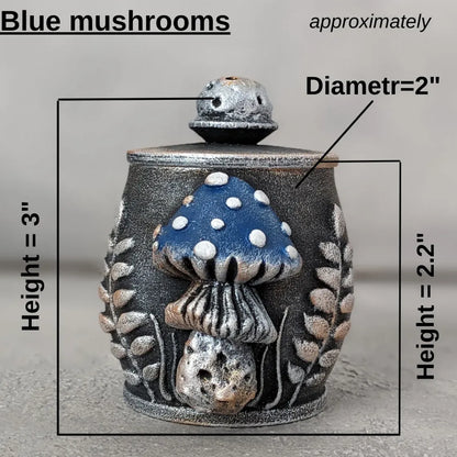 fly agaric mushroom wooden pot with lid dimensions