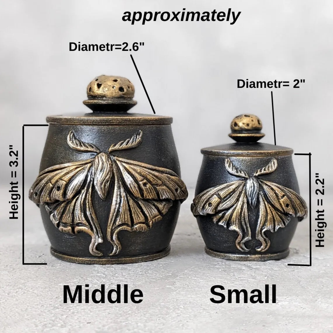 moon moth wooden pot with a lid dimensions