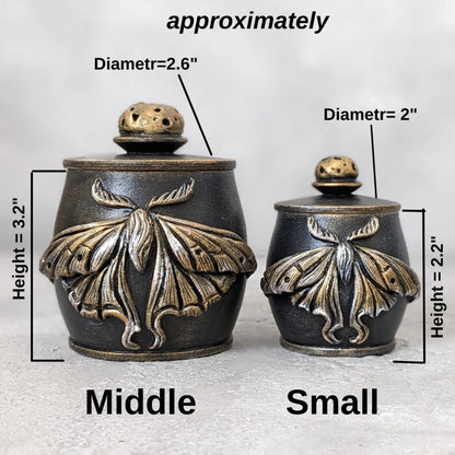 moon moth wooden pot with a lid dimensions