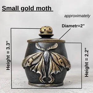 moon moth small wooden pot with a lid