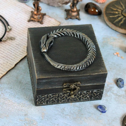 magic eternal wooden ouroboros witches box 