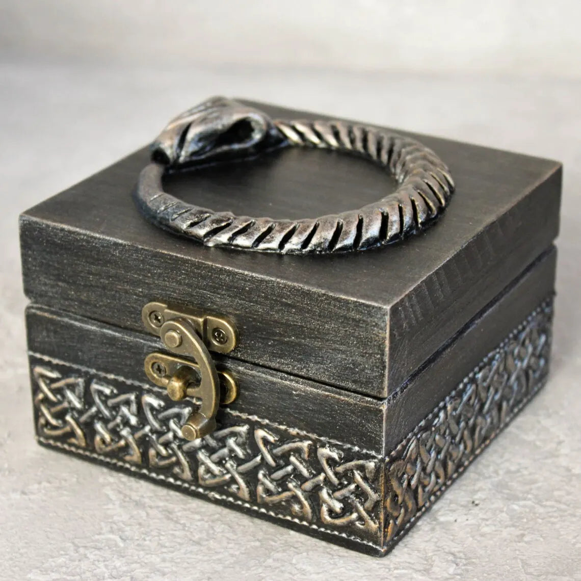 magic eternal wooden ouroboros witches box 