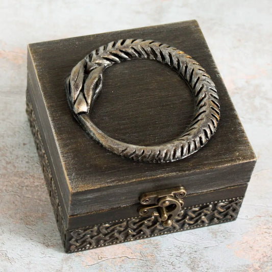 magic eternal wooden ouroboros witches box 