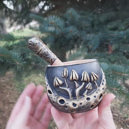 Mushroom & Moon: wood mortar and pestle