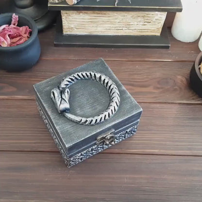 Magic Eternal: wooden ouroboros witches box