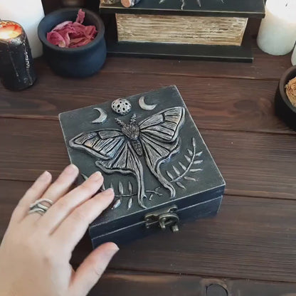 Luna Moth: enchanting wooden witches box