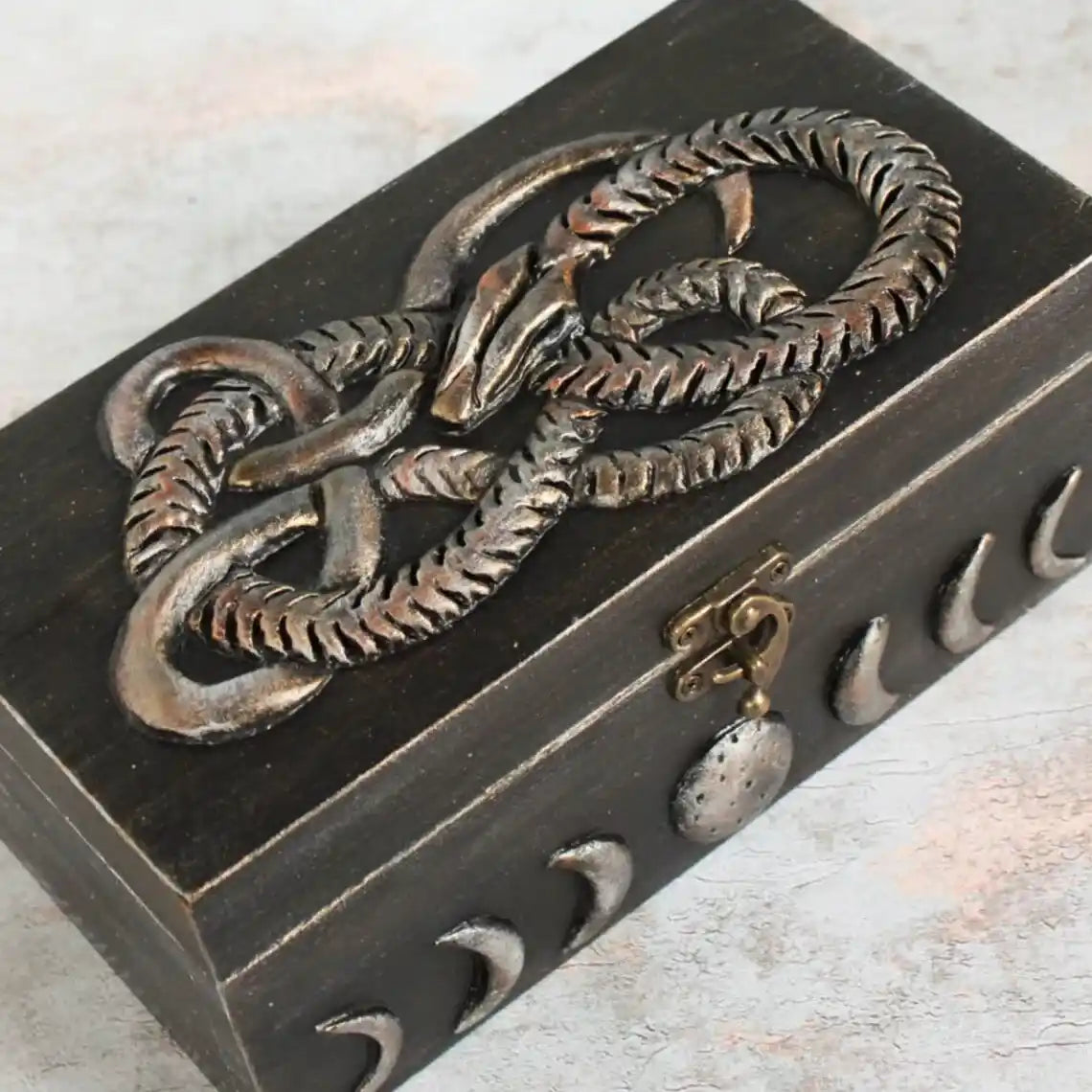 serpentine magic jormungandr wooden witches box side view