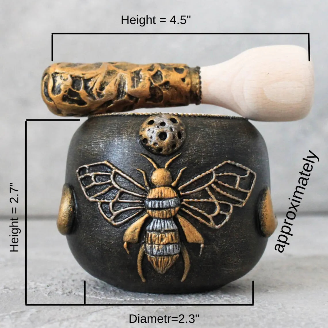 witch bee wooden mortar and pestle dimensions