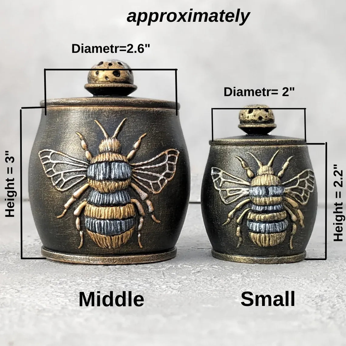 witch bee wooden pot with lid dimensions