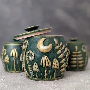 witch glade emerald green pot with lid collection